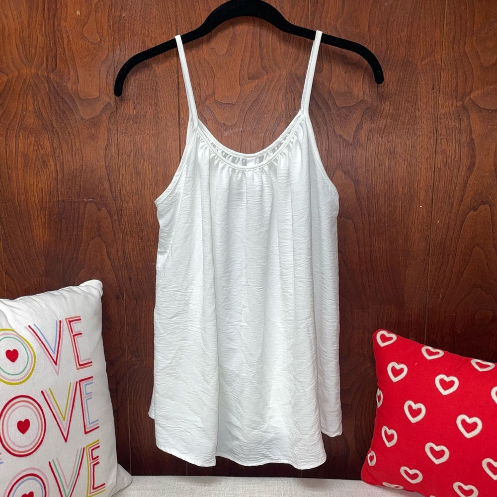 S/M  FLOWLY WHITE TANK